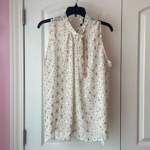 Luna Rae Sleeveless White & Gold Top Size XL